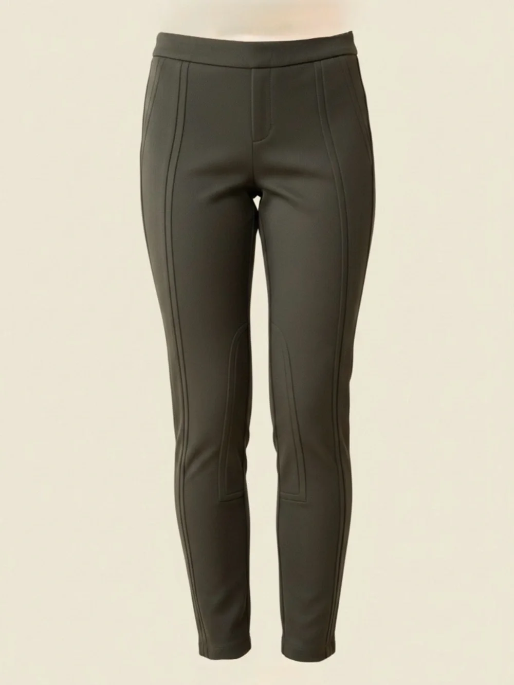 Vince Structured Ponte Legging Pants | Seamed Detail | Slim Stretch | Espresso